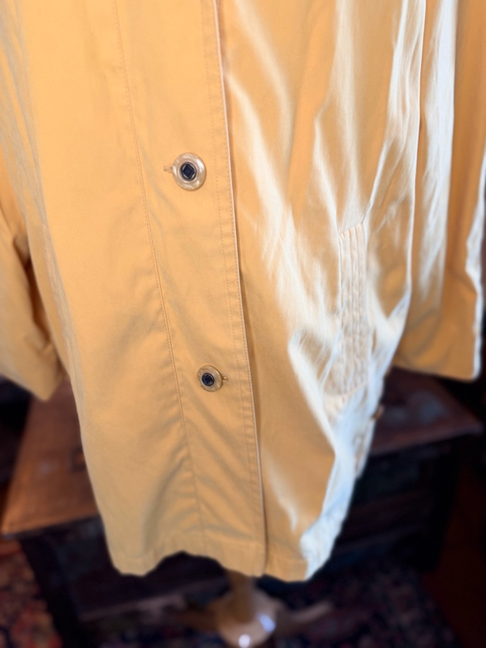 Lightweight Women's Mustard Trench Coat - Picture 3 of 15